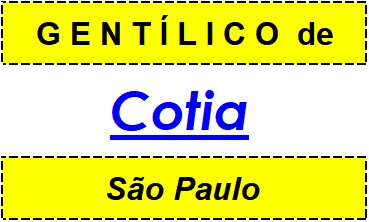 Gentílico da Cidade Cotia