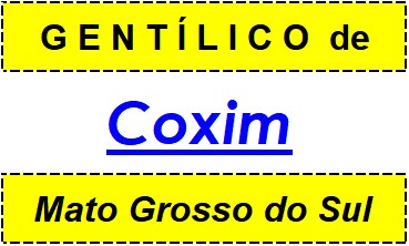 Gentílico da Cidade Coxim