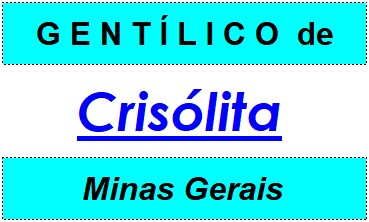 Gentílico da Cidade Crisólita