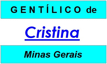 Gentílico da Cidade Cristina