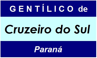 Gentílico da Cidade Cruzeiro do Sul