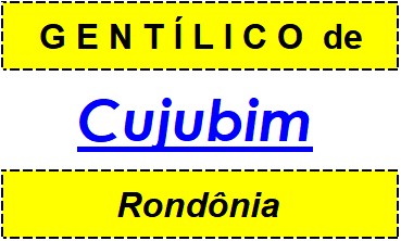 Gentílico da Cidade Cujubim