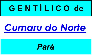 Gentílico da Cidade Cumaru do Norte