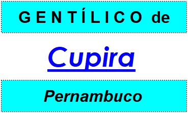 Gentílico da Cidade Cupira