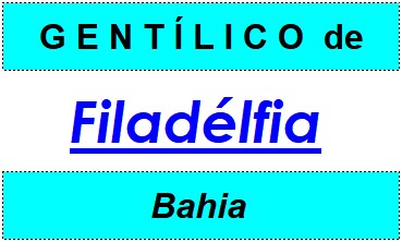 Gentílico da Cidade Filadélfia