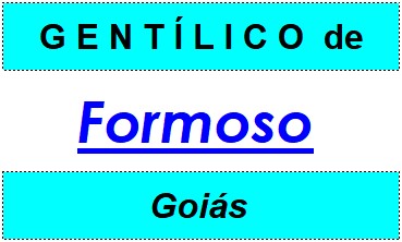 Gentílico da Cidade Formoso