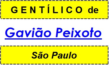 Gentílico da Cidade Gavião Peixoto