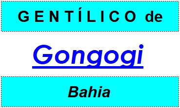 Gentílico da Cidade Gongogi