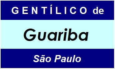 Gentílico da Cidade Guariba