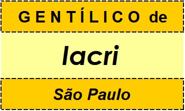 Gentílico da Cidade Iacri