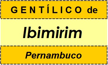 Gentílico da Cidade Ibimirim