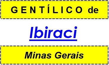 Gentílico da Cidade Ibiraci