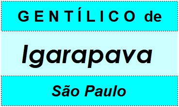 Gentílico da Cidade Igarapava