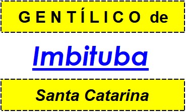 Gentílico da Cidade Imbituba