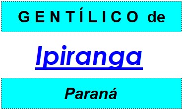 Gentílico da Cidade Ipiranga