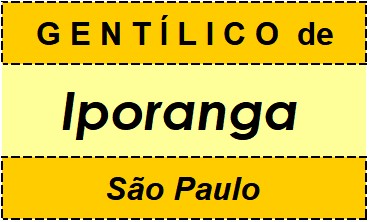 Gentílico da Cidade Iporanga