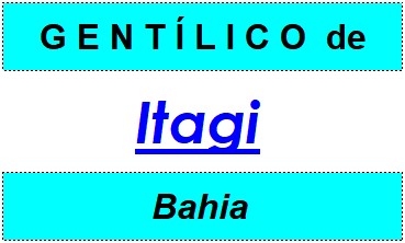 Gentílico da Cidade Itagi