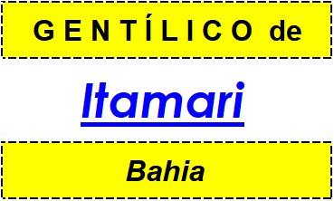 Gentílico da Cidade Itamari