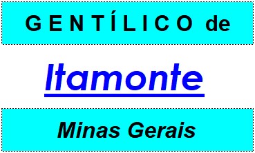 Gentílico da Cidade Itamonte