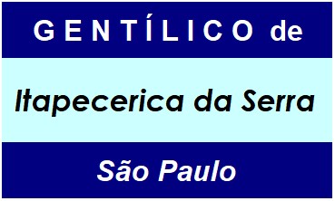 Gentílico da Cidade Itapecerica da Serra