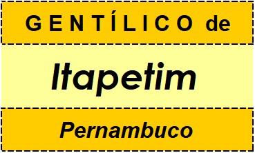 Gentílico da Cidade Itapetim