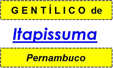 Gentílico da Cidade Itapissuma