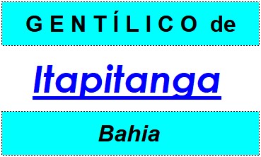 Gentílico da Cidade Itapitanga