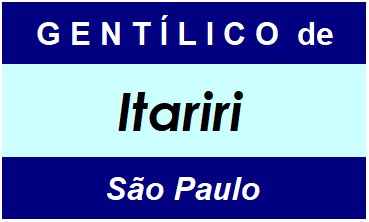 Gentílico da Cidade Itariri