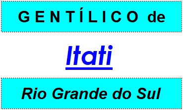 Gentílico da Cidade Itati