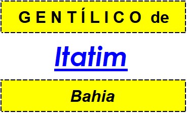 Gentílico da Cidade Itatim