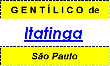 Gentílico da Cidade Itatinga