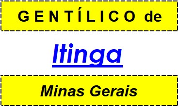 Gentílico da Cidade Itinga