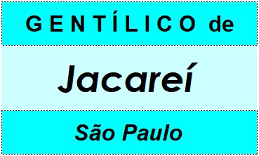 Gentílico da Cidade Jacareí