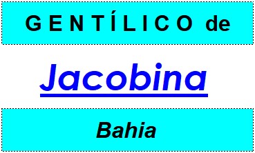 Gentílico da Cidade Jacobina