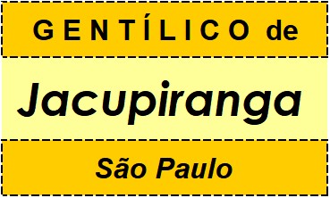 Gentílico da Cidade Jacupiranga