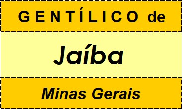 Gentílico da Cidade Jaíba