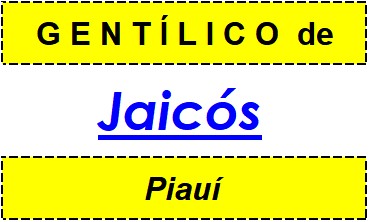 Gentílico da Cidade Jaicós