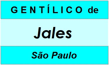 Gentílico da Cidade Jales