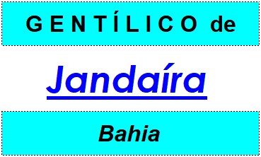 Gentílico da Cidade Jandaíra