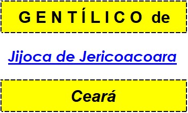 Gentílico da Cidade Jijoca de Jericoacoara