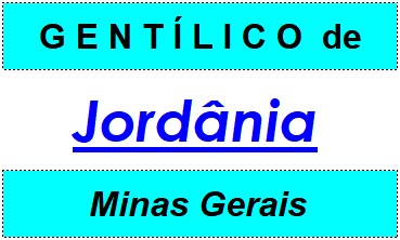 Gentílico da Cidade Jordânia