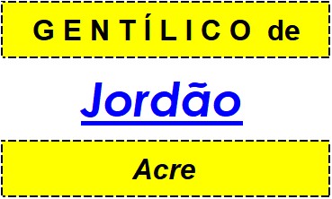 Gentílico da Cidade Jordão