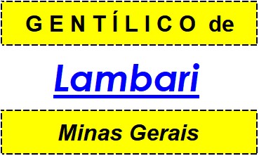 Gentílico da Cidade Lambari