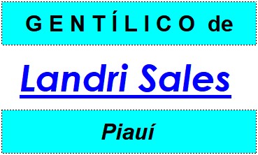 Gentílico da Cidade Landri Sales