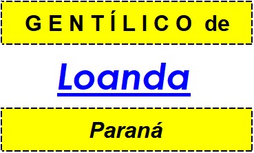 Gentílico da Cidade Loanda