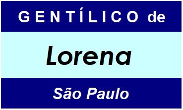 Gentílico da Cidade Lorena