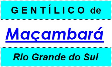 Gentílico da Cidade Maçambará