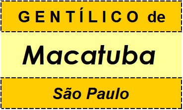 Gentílico da Cidade Macatuba