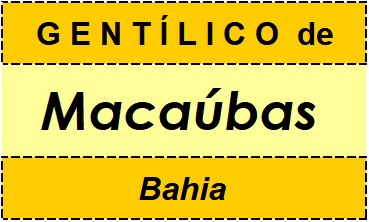 Gentílico da Cidade Macaúbas