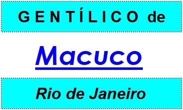 Gentílico da Cidade Macuco